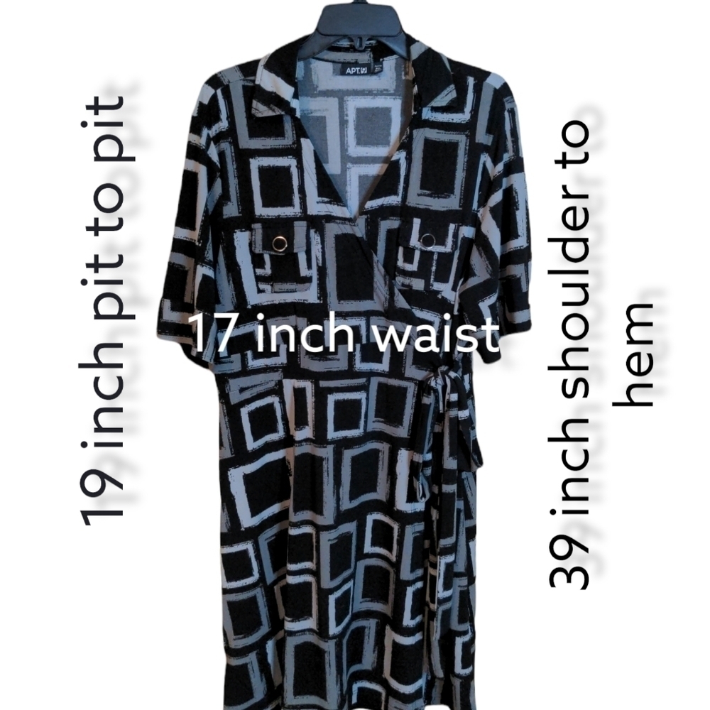 Apt. 9 Geometric Belted Faux Wrap Dress LP - Picture 11 of 12
